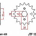 Γρανάζι εμπρόσθιο JT JTF1550.14 δόντια YAMAHA WR 125R / YZF 125R