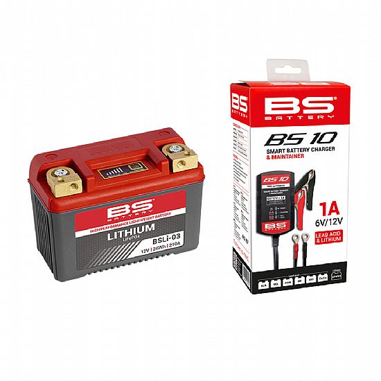 ΜΠΑΤΑΡΙΑ ΛΙΘΙΟΥ BS BATTERY BSLI-03 12V 211 CCA ΜΕ ΦΟΡΤΙΣΤΗ BS10