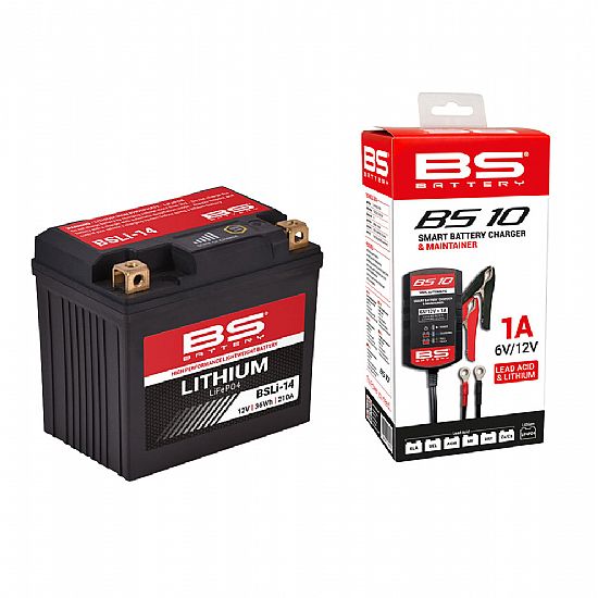 ΜΠΑΤΑΡΙΑ ΛΙΘΙΟΥ BS BATTERY BSLI-14 12V 210 CCA ΜΕ ΦΟΡΤΙΣΤΗ BS10