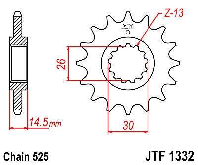 ΓΡΑΝΑΖΙ ΕΜΠΡΟΣΘΙΟ JT JTF1332.15 HONDA CB750