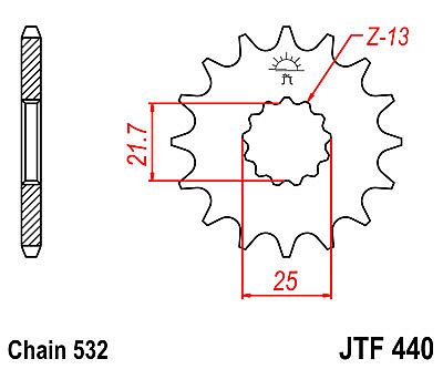 ΓΡΑΝΑΖΙ JT ΕΜΠΡΟΣ JTF440 14-15 ΔΟΝΤΙΑ SUZUKI GSX-R1100 G/H/J KATANA